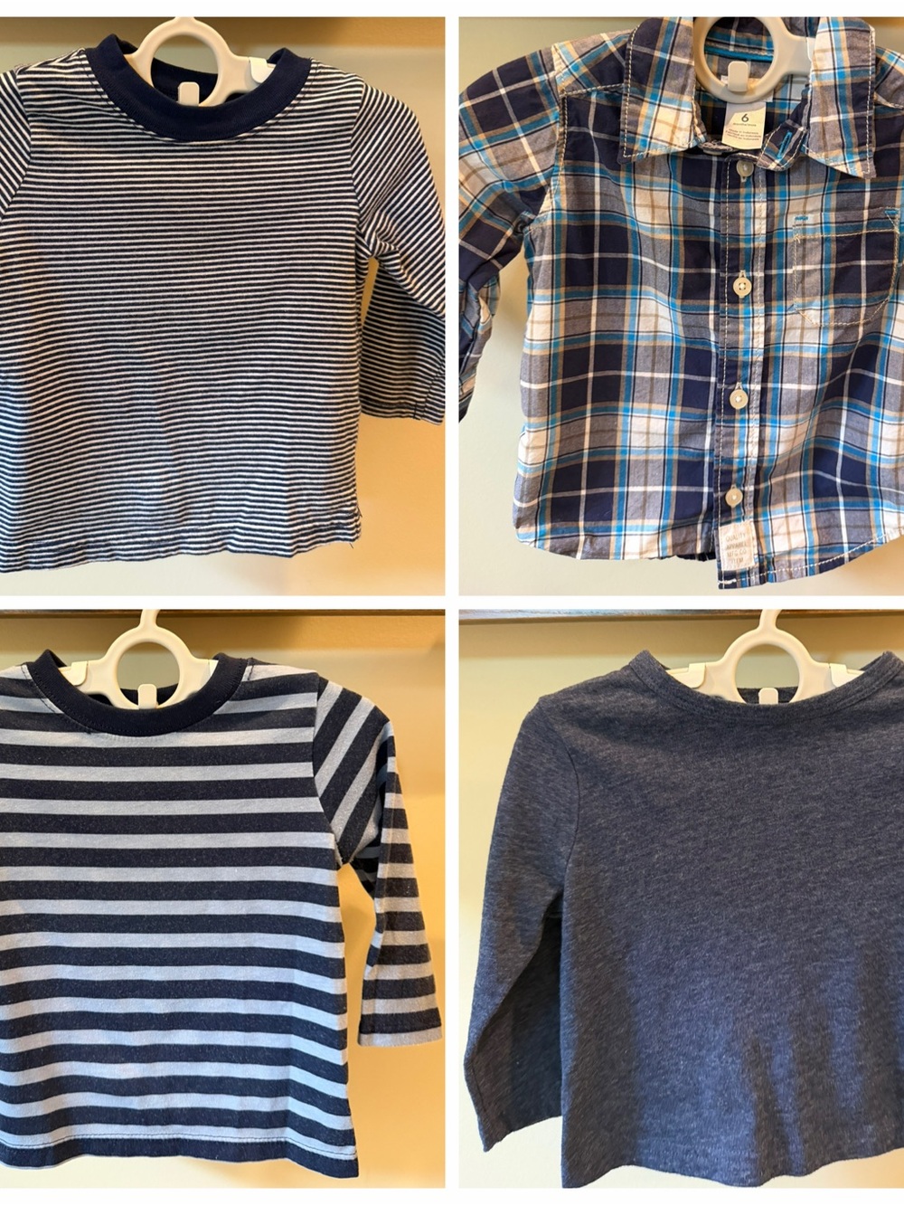 Toddler Boys Long Sleeve FALL Shirt Bundle of 4 Size 6 Months